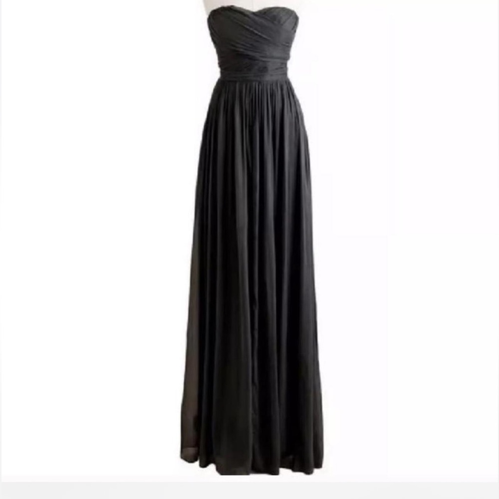 J. Crew Silk Strapless Dark Brown Bridesmaid Dress